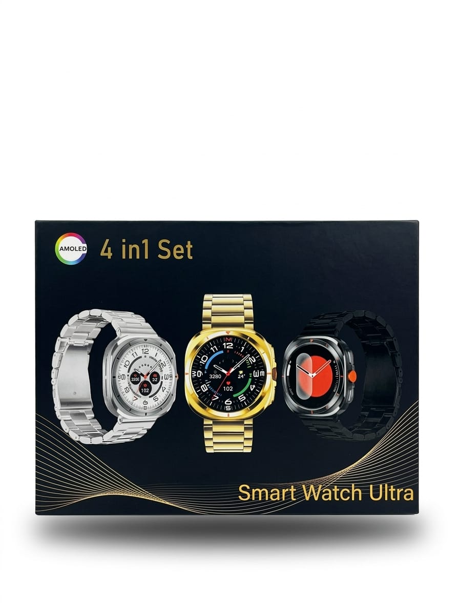 Ultra Smart Watch 4-in-1 Premium Bundle – AMOLED Edition
